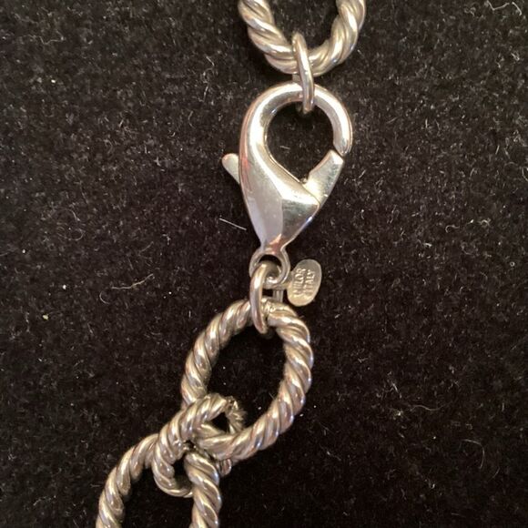 Silvertone Twisted Rope Link Necklace in Stainless Steel - Picture 7 of 8